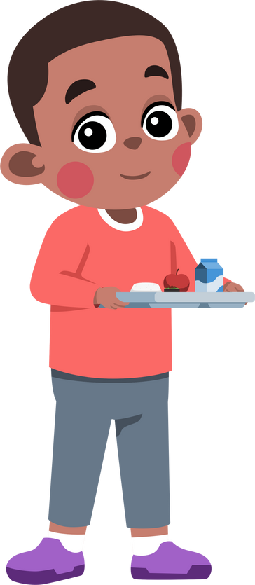 Kid Having Lunch at Cafeteria